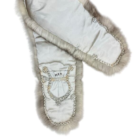 Genuine Blue Fox Fur shawl stole collar wrap scarf - Picture 7 of 10